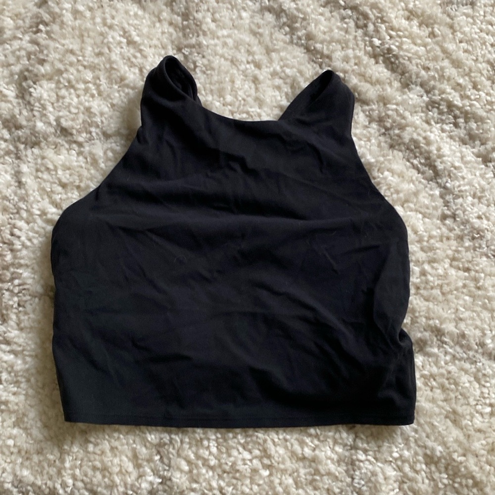 Athleta High Neck Crop Top Bra - size S